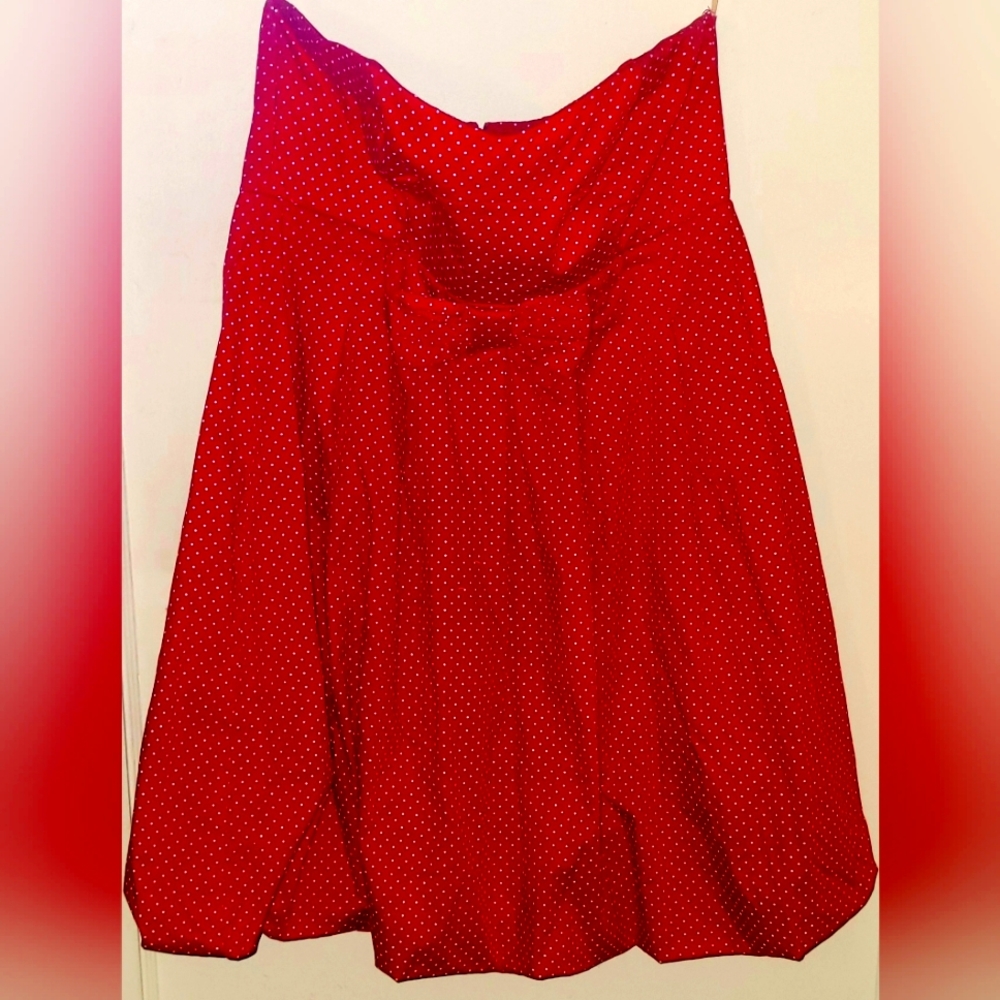Red polka-dot mini dress